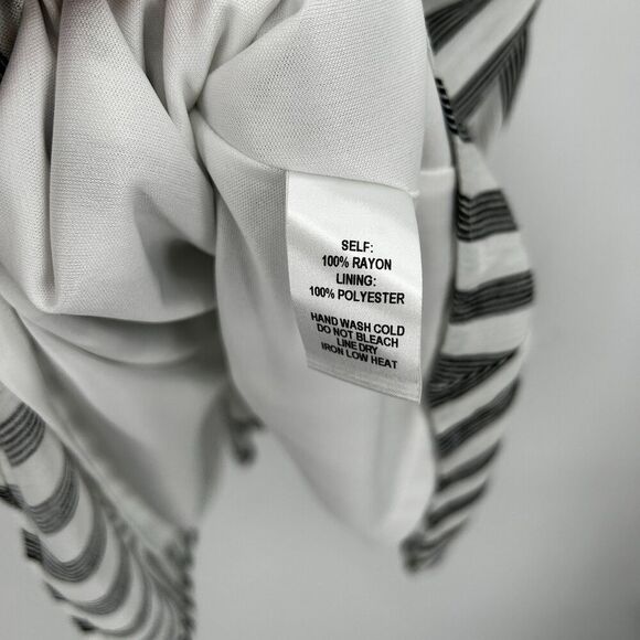 LULUS Oceanside Adventure White Gray Striped Backless Skater Mini Dress Size XS - Picture 10 of 10